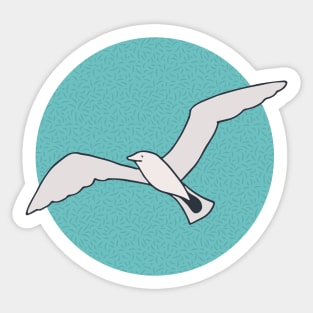 Seagulls in front of turquoise blue sky Sticker